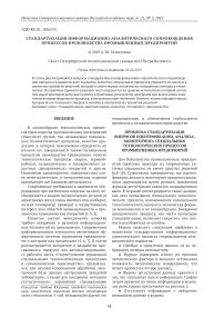 Стандартизация информационно-аналитического сопровождения процессов производства промышленных предприятий