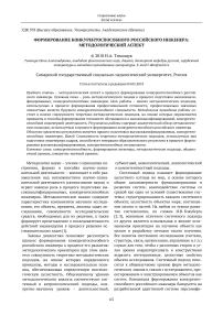 Формирование конкурентоспособного российского инженера: методологический аспект