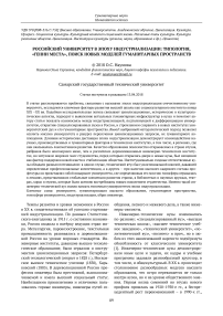 Российский университет в эпоху индустриализации: типология, "гении места", поиск новых моделей гуманитарных пространств