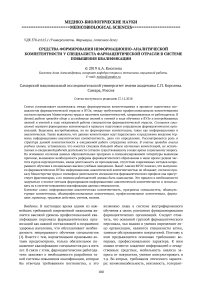 Средства формирования информационно-аналитической компетентности у специалиста фармацевтической отрасли в системе повышения квалификации