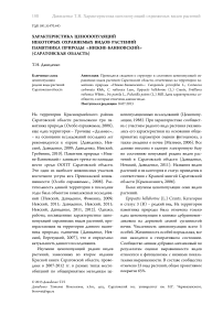 Характеристика ценопопуляций некоторых охраняемых видов растений памятника природы "Нижне-Банновский" (Саратовская область)