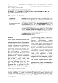 Классификация растительности соленых и солоноватых маршей Большеземельской тундры (побережье Баренцева моря)