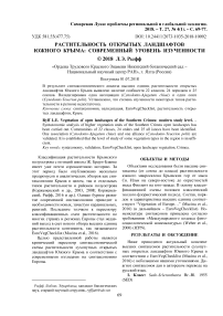 Растительность открытых ландшафтов Южного Крыма: современный уровень изученности