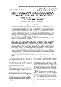 К изучению гельминтов настоящих ящериц (Reptilia, Lacertidae) в Мордовском заповеднике. Сообщение 1. Гельминты прыткой ящерицы