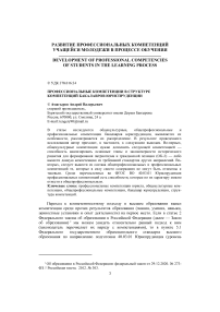 Профессиональные компетенции в структуре компетенций бакалавров юриспруденции