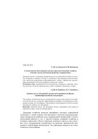 Статистическое обследование доходов и расходов домашних хозяйств в России: методологические проблемы и перспективы