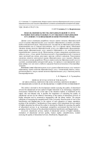 Модуль оценки качества образовательной услуги на рынке образовательных услуг высшего образования в условиях усиливающейся конкурентной среды