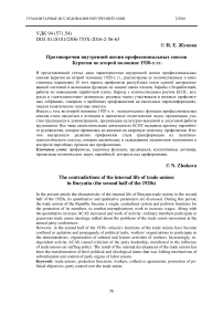 Противоречия внутренней жизни профессиональных союзов Бурятии во второй половине 1920-х гг