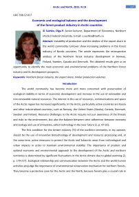 Economic and ecological balance and the development of the forest product industry in Arctic countries