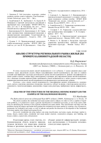 Анализ структуры регионального рынка жилья (на примере калининградской области)