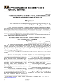 Особенности организации и управления процессами водопользования в санкт-петербурге