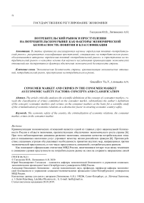 Потребительский рынок и преступления на потребительском рынке как факторы экономической безопасности: понятия и классификация