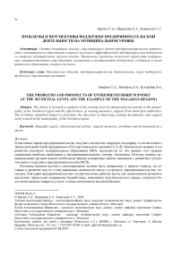 Проблемы и перспективы поддержки предпринимательской деятельности на муниципальном уровне