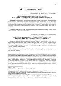 Развитие интеллектуального капитала в условиях структурных трансформаций экономики