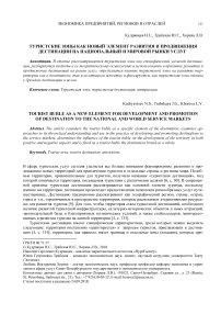 Туристские зоны как новый элемент развития и продвижения дестинации на национальный и мировой рынки услуг