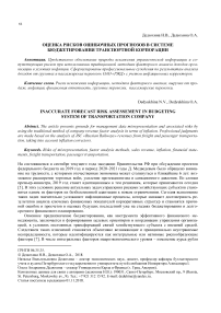 Оценка рисков ошибочных прогнозов в системе бюджетирования транспортной корпорации