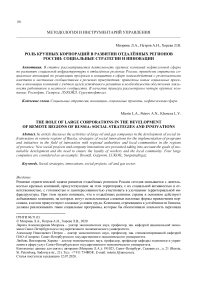 Роль крупных корпораций в развитии отдалённых регионов России: социальные стратегии и инновации