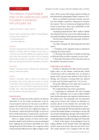 The influence of psychological stress on the cardiovascular system of students in interaction with orthostatic test