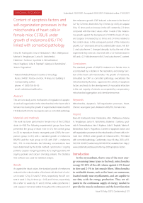 Content of apoptosis factors and self-organization processes in the mitochondria of heart cells in female mice C57BL/6 under growth of melanoma B16 / F10 linked with comorbid pathology