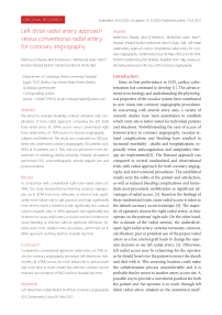 Left distal radial artery approach versus conventional radial artery for coronary angiography