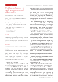 Dental status of patients with cardiovascular diseases and diabetes mellitus