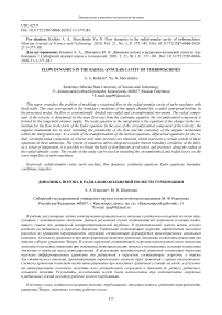 Flow dynamics in the radial-annular cavity of turbomachines