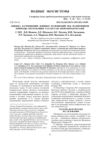 Оценка загрязнения донных отложений рек памятников природы Республики Татарстан нефтепродуктами