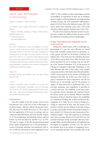 Use of Laser Technologies in Oncourology