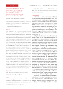 The impact of rock music on Indian young adults: a qualitative study on emotions and moods