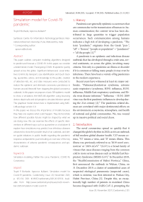 Simulation model for Covid-19 pandemic