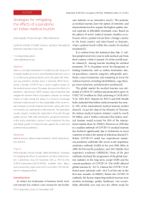 Strategies for mitigating the effects of a pandemic on Indian medical tourism