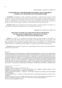 Казначейское сопровождение целевых средств бюджета субъекта РФ: практика и пути оптимизации