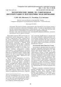 Экологические ниши, их современная интерпретация и перспективы моделирования