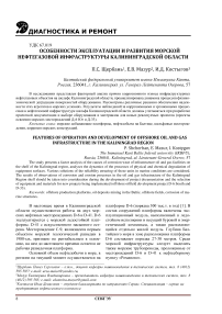 Особенности эксплуатации и развития морской нефтегазовой инфраструктуры Калининградской области