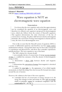 Wave equation is NOT an electromagnetic wave equation