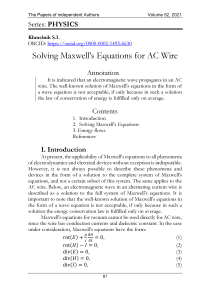 Solving Maxwell's Equations for AC Wire