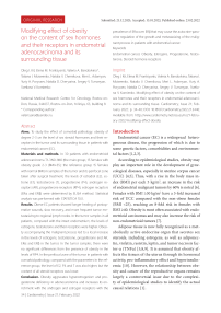 Modifying effect of obesity on the content of sex hormones and their receptors in endometrial adenocarcinoma and its surrounding tissue