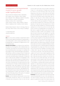 Development of an experimental model of tumor growth under hypothyroidism