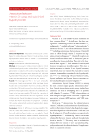 Association between vitamin d status and subclinical hypothyroidism