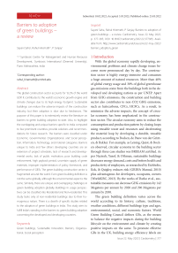 Barriers to adoption of green buildings - a review