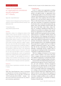 Impact of inclusiveness on organizational commitment among employees of IT industry