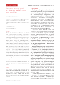 Glaucoma diagnosis based on colour and spatial features using Kernel SVM