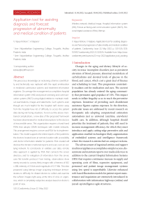 Application tool for assisting diagnosis and forecast progression of abnormality and medical condition of patients