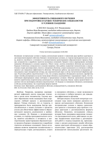 Эффективность смешанного обучения при подготовке будущих технических специалистов в условиях пандемии