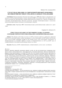 Структурная динамика в современной мировой экономике: противоречия постиндустриализма и деиндустриализации