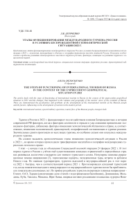 Этапы функционирования международного туризма России в условиях беспрецедентной геополитической ситуации 2022 г