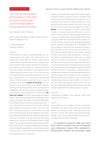 The role of new medical technologies in the relief of chronic pelvic pain and the rehabilitation of reproductive function