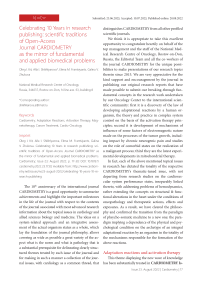 Celebrating 10 years in research publishing: scientific traditions of open-access journal cardiometry as the mirror of fundamental and applied biomedical problems