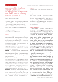 Assessment of the knowledge and self- care practice on hypoglycemia among patients with diabetic mellitus attending medical OPD at SMCH