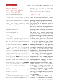 Level of delirium and its contributing factor among patients in ICU